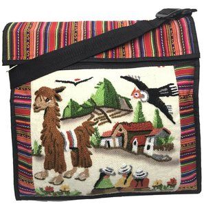 England U.S.A Messenger Tote Aztec Crochet